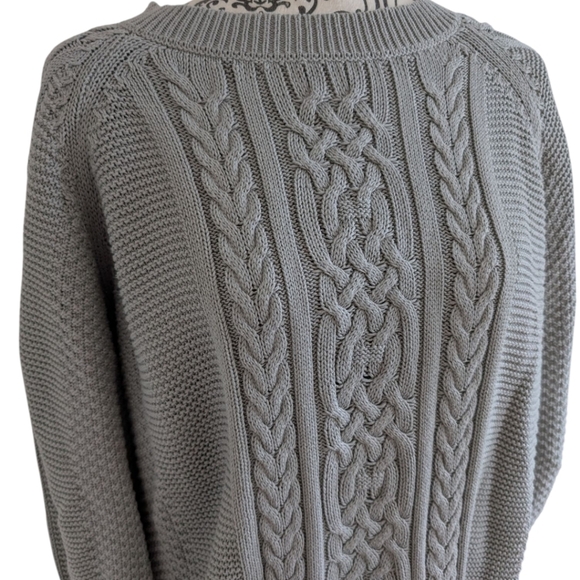 Twigg + Feather Sweater Chunky Cable Knit Grandpa Oversize Women XS Cotton Grey - Picture 5 of 12